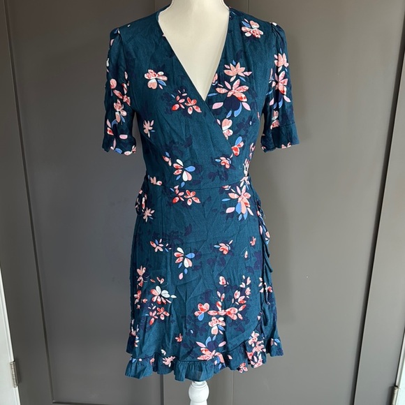Lulus Blue and Pink V-Neck Mini Sundress - Picture 1 of 8